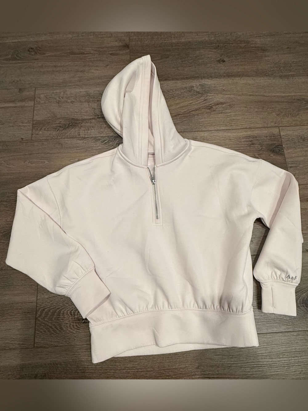abercrombie kids Pale Pink Half-Zip Hoodie Sweatshirt